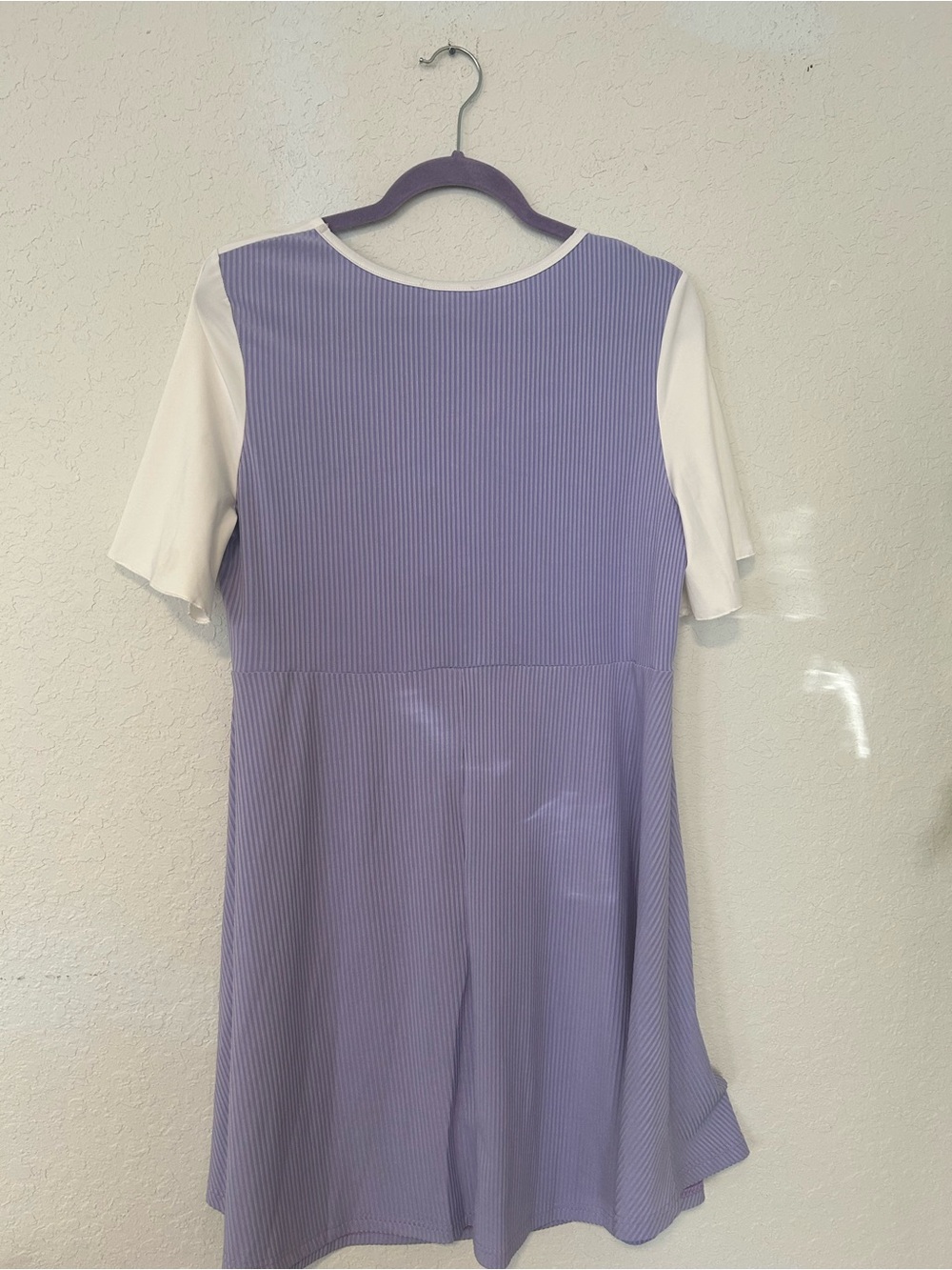 Rosegal Lavender and Cream Striped Top with Velour Accent, Romantic Retro Sz L - Picture 4 of 10